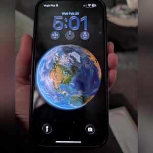 Apple iPhone Black with Blue and Green Earth Wallpaper